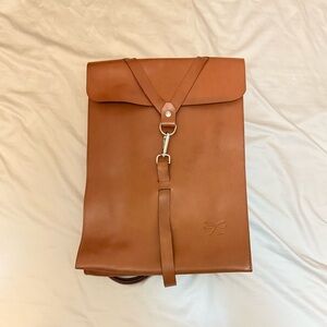Brown Ludena Leather Laptop Backpack